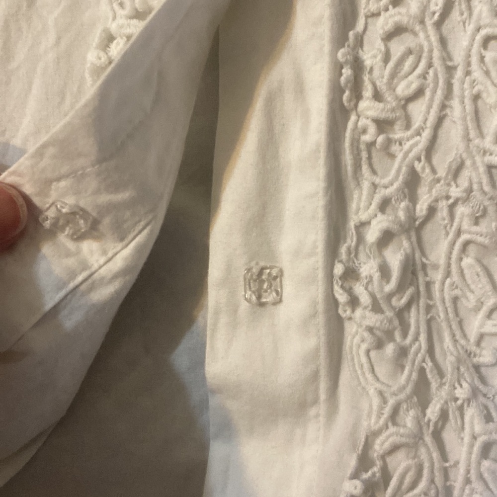 Soft Surroundings Size Small Button Down Ruffled … - image 8